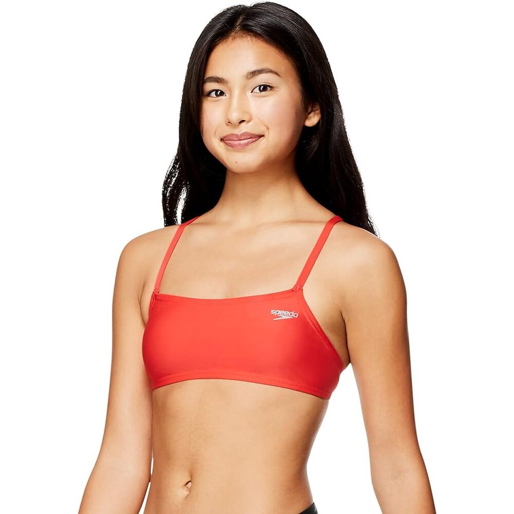 NEW Speedo Women's Swimsuit Top Bikini Strappy Back Demi X-SMALL